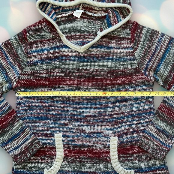 VENUS Women’s Striped Hooded Knit Acrylic Sweater Size L - Picture 4 of 6